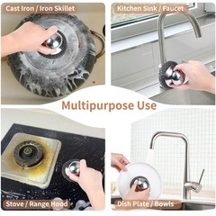 6Pcs Steel Wool Scrubber with Replacement Wire Pads Set, Stainless Steel…