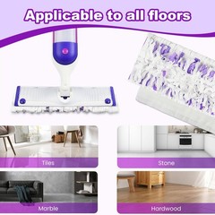 Pure Realm 20 Count Disposable Power mop 20 PowerMop Pads, Purple 20 Mop Pads