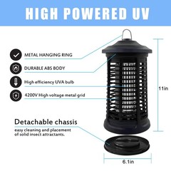 Electric Bug Zapper Indoor/Outdoor, 4200V High Powered Mosquito Zappers Black