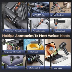 Car Vacuum Portable Cordless, Foldable Handheld Vacuum with Brushless Motor, …