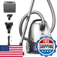 Aspiron Canister Vacuum1700W/45Kpa Bagged Vacuum Cleaner5L Large Capacityauto