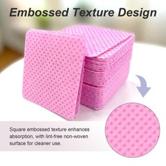 600pcs Lint-Free Non-Woven Nail Cleaning Wipes – Pink Cotton Pads for pink