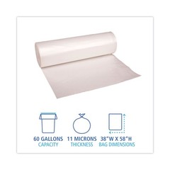Boardwalk 385814 11 Microns 38″ x 58″ 60 gal. HD Can Liners – NAT (200/CT) New