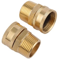 2 Pack Garden Hose Adapter,3/4″ NPT X 3/4″ GHT Connector with 3/4 inch, Brass