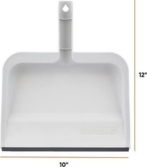 Set of Angle Broom with Telescopic Handle and Clip-On Dustpan with Low Edge Lip