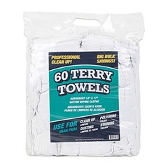 Arkwright TT60 Terry Cloth Rags, 100% Cotton Cleaning Towels for Pack of 60