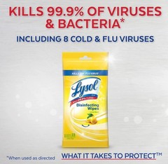 8x Lysol To Go Travel Size Disinfecting Wipes Lemon & Lime Blossom 15 Count