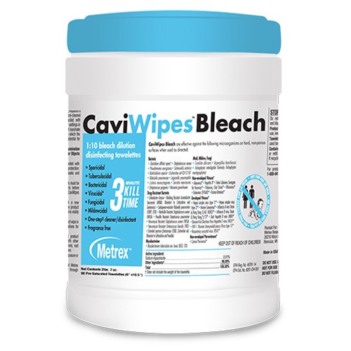 Metrex Metrex CaviWipes Bleach Towelettes (6′ x 10.5′) 90/Can
