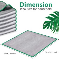 Airlab Glass Polishing Cloth Streak Free 12 Inch x 12 Inch, Sliver, Pack of 6