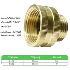 YOUHO Garden Hose Adapter Connector Heavy-Duty, Solid Brass Fittings Female t…