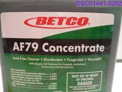 2 Liter Bottle Betco AF79 Concentrate Disinfectant Bathroom Cleaner P/N 331