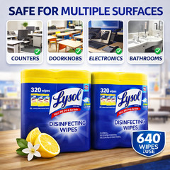 Lysol Disinfecting Wipes 640 Count 8 Tub Bulk Pack Commercial 1920090641
