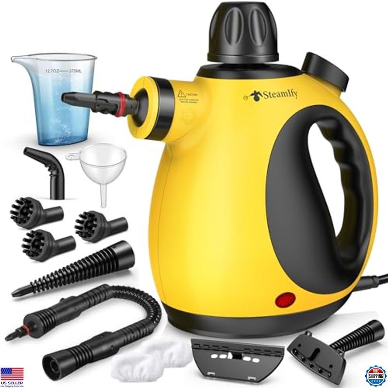 Powerful Handheld Steam Cleaner – Multi-Surface Steamer with 12 Accessories,