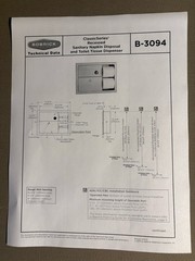 Bobrick B-3094 RECESSED SANITARY NAPKIN AND TOILET PAPER DISPENSER