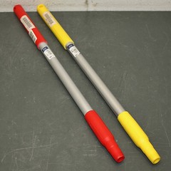 (16) Vikan 26″ Broom Handles, (12) Yellow 29816 & (4) Red 29814, European Thread