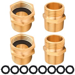 M MINGLE Garden Hose Adapter, 3/4 Inch GHT to 3/4″ NPT, Gold