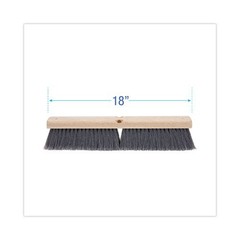 Boardwalk Floor Brush Head, 3″ Gray Flagged Polypropylene Bristles, 18″ Brush