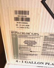 4×1 gal. Fisher 19-546-925 VAL SHC025.25 HYPO-CHLOR 5.25% Sodium Hypochlorite