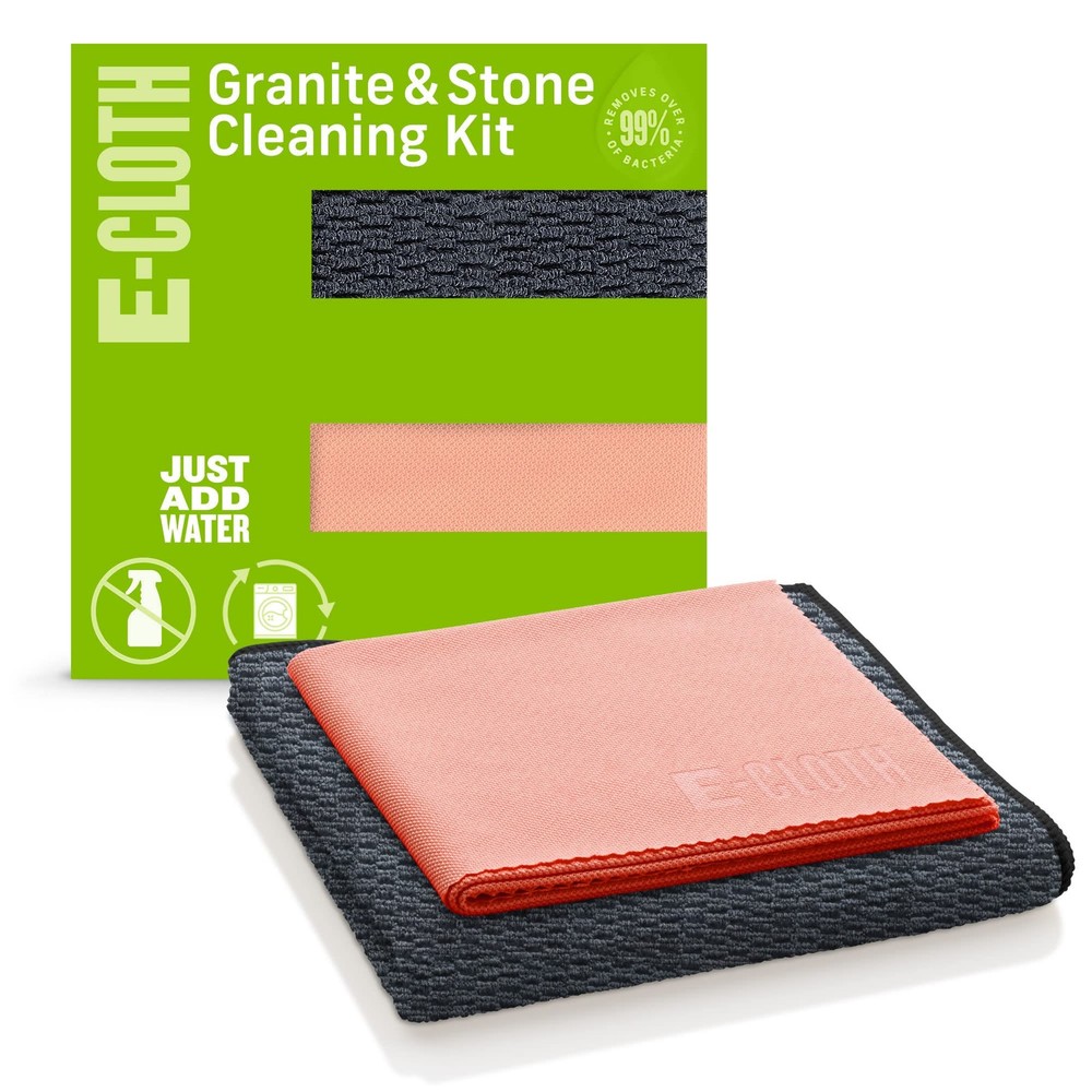 E-Cloth Granite & Stone Cleaning Kit, Premium New Version, Red & Black