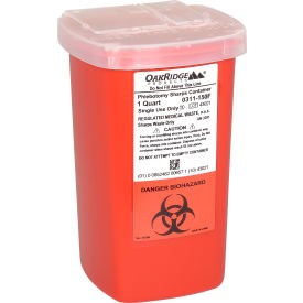 Oakridge Products 1 Quart Sharps Container w/ Flip Lid Red OAKRIDGE PRODUCTS