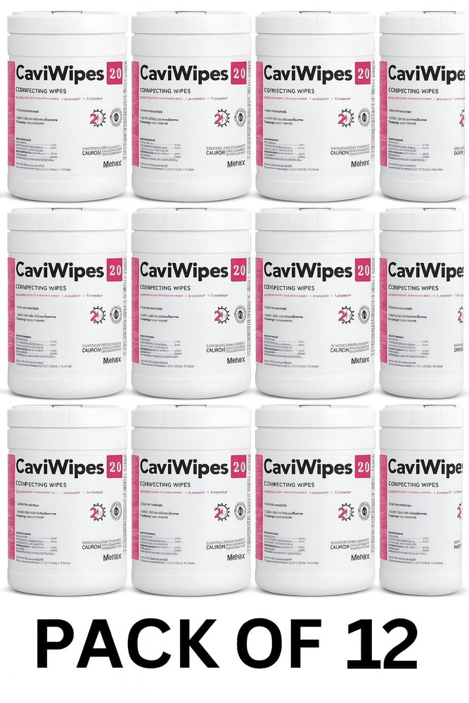 Case 12 Canisters Disinfectant Wipes CaviWipes #14-1100- 160 Count