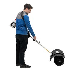52CC Handheld Sweeper Broom Gas Power Driveway Turf Artificial Grass Snow Clean
