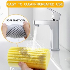 COBETE Damp Clean Duster Sponge,4pack Magic 4.7IN×2.36IN×1.7IN, Multicolor