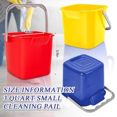 Irenare 8 Pcs Sanitizing Bucket 3 Quart Cleaning Pail Small Multicolor