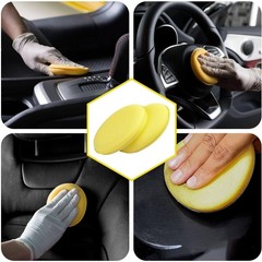 24pcs Car Waxing Polish Foam Sponge Wax Applicator Cleaning Tool Detailing Pads