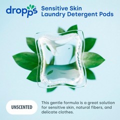 Dropps Sensitive Skin Laundry Detergent Pods Unscented 160 Ct – Hypoallergenic