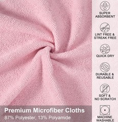 UPSTAR Microfiber Cleaning Cloth, Reusable Paper Towels Rolls, Standard, Pink