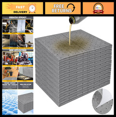 100PC Oil Absorbent Pads 13″x10″ Meltblown Mats | Hand-Tear Lines for Auto & Wor