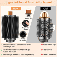 YTCHYYSK Upgraded Large Round Volumizing Brush Attachment for 3.3in, Gold
