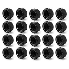 ALKARAMA 20 Pack Plastic Hose Caps for Garden Hose, 0.75 inches, Black