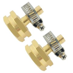 Hooshing 1/4″ Barb x 3/4″ GHT Female Garden Hose Adapter Barb, Brass