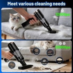 GcdPai Handheld Car Vacuum Cordless 20000PA Powerful Small Portable Black