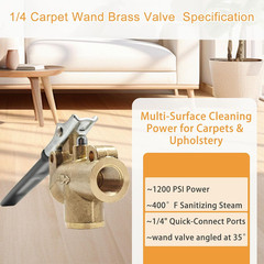 1/4″ Carpet Cleaning Wand Angle Valve, Brass Angled Flow Control Valve for Carpe