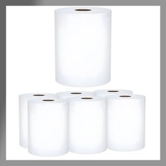 Paper Hand Towel 6 Rolls White 8 inch 350 ft 1 Ply Hardwound Dispensers