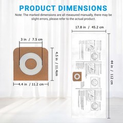 8 Pack CMXZVBE38749 Vacuum Dust Bags Replacement for CRAFTSMAN 16-20 Gallon W…