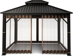 Gazebo Universal Replacement Mosquito Netting – 10′ x 10′ Outdoor Mesh Netting