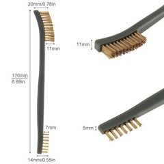 OriGlam Mini Wire Brush Set, Paint and Dirt Remover, Cleaning Welding Black