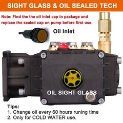For Mi-T-M 3-0414 Pressure Washer Pump Triplex 3.5GPM@3000PSI 3400RPM 3/4″ Shaft