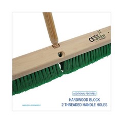 Boardwalk 20724 3″ Flagged Recycled PET Plastic Bristle 24″ Floor Broom Head New