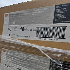 3M White Super Polish Pad 4100, White, 455 mm x 82 mm, 18 in. 5 pads