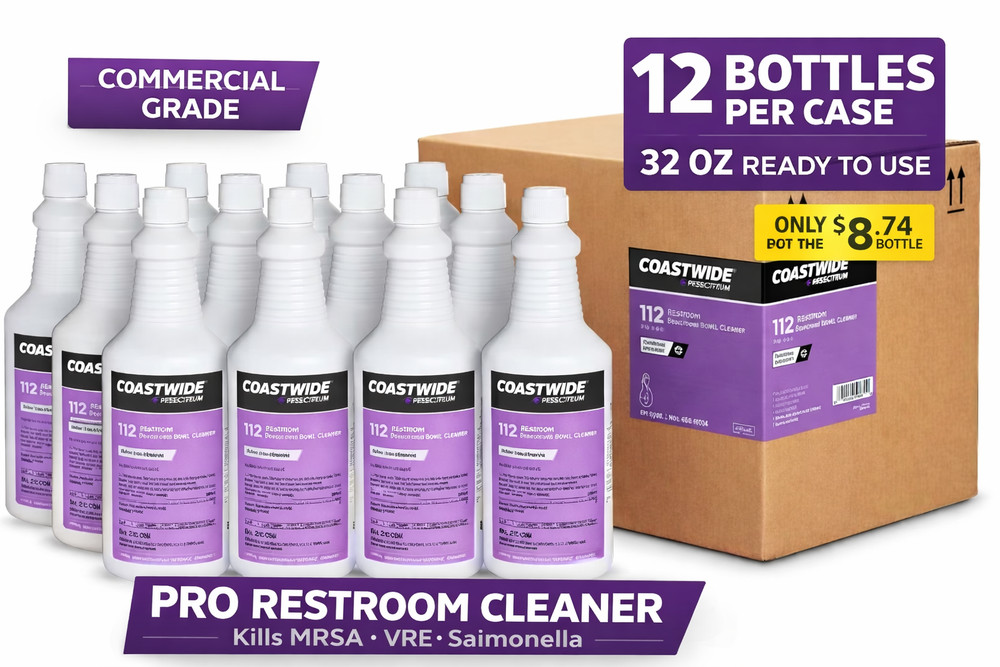 Coastwide CW112RU32ACT Restroom Bowl Cleaner 32oz Acid Toilet Cleaner 12/Case