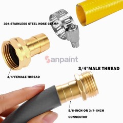 2 Set Brass Garden Hose 2 Set, Fit for 3/4″ or 5/8″ hose(Female & Male)