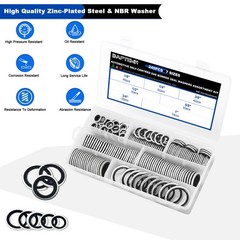 Daptemn 245 PCS SAE Bonded Sealing 1/8″ – 1″, 245PCS Black Seal Washers