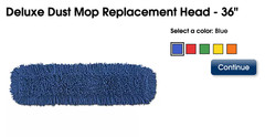 Uline 36-inch Infinity Twist Dust Mop Replacement Head, Model S-7120, Blue, NEW