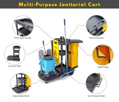 Housekeeping cart Janitorial cart with Cover and Vinyl Bag,L 52″ x W 22″ x H 40″