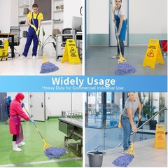 HiBaby Commercial Mop with Extra Yellow Handle + 2 Blue Heads, Head